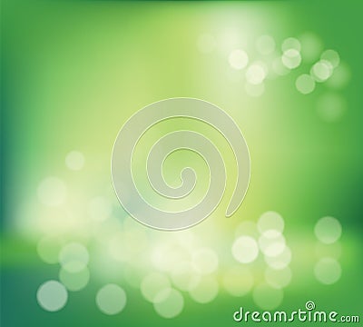 Spring or summer green abstract blur bokeh background Vector Illustration