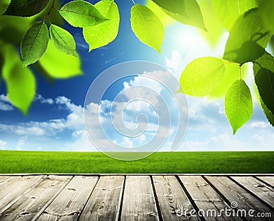 Spring sunny background Stock Photo