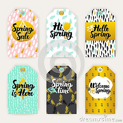 Spring Time Gift Labels Vector Illustration