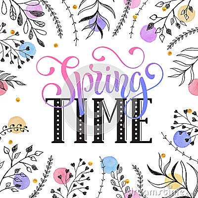 Spring time greeting cerd Vector Illustration