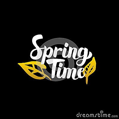 Spring Time Handwritten Calligraphy Vector Illustration