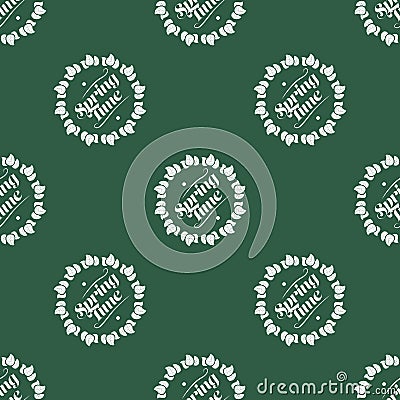 Spring time seamless pattern Vector Illustration