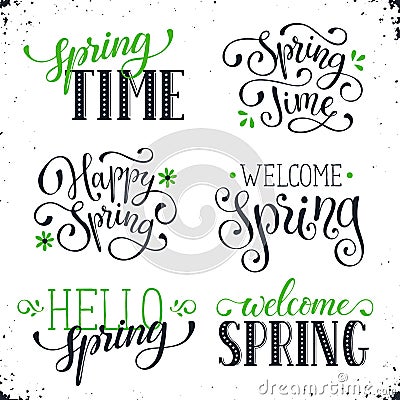 Spring time wording Vector Illustration