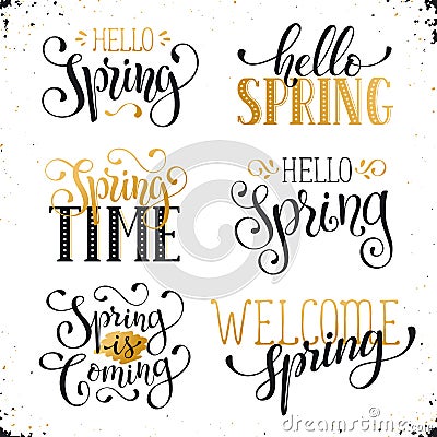 Spring time wording Vector Illustration