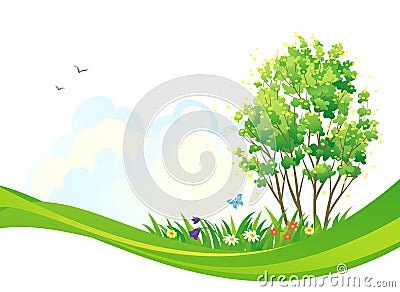 Spring tree background Vector Illustration