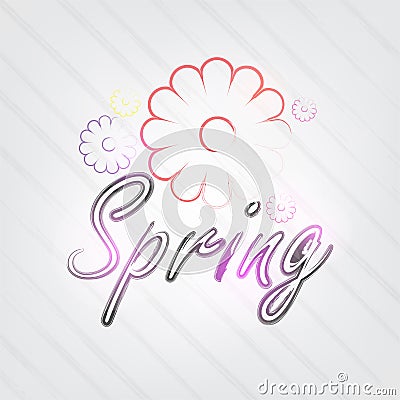 Spring Typography Vector Illustration