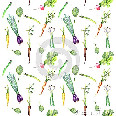 Spring vegetables pattern Stock Photo