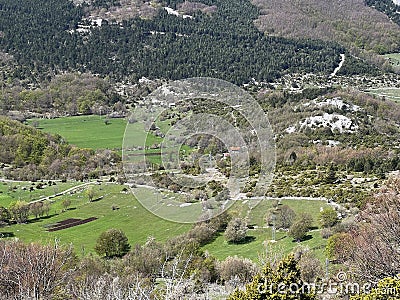 Spring Velebit mountain pastures in the area of Kvarner and above the town of Senj - Croatia Stock Photo