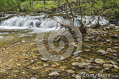 Spring View of Jennings Creek Falls Stock Photo