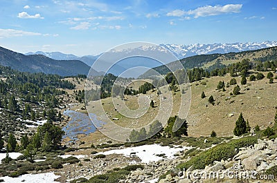 Spring view of the Madriu-Perafita-Claror valley Stock Photo