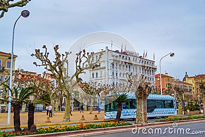 Spring view of Promenade de la Pantiero in Cannes French Riviera Editorial Stock Photo