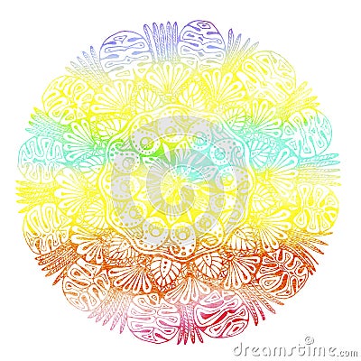 Spring watercolour mandala of love Stock Photo