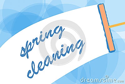 Spring Window Cleaning Illustration With Squeegee Icon And Lettering Stock Photo