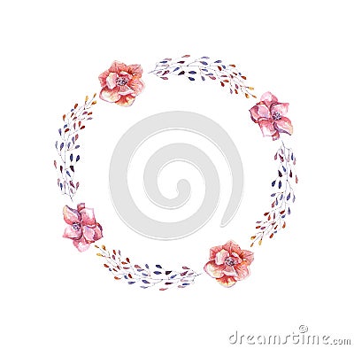 Spring wreath with leaves. Stock Photo