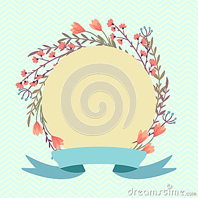 Spring wreath. vector floral background Vector Illustration