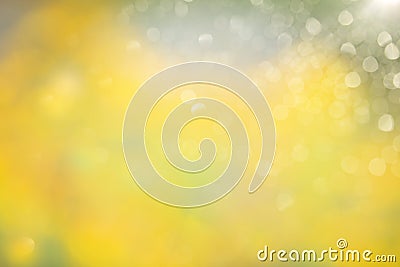 Spring yellow background with highlights and bokeh Stock Photo