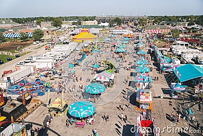 Illinois State Fairgrounds carnival midway Editorial Stock Photo