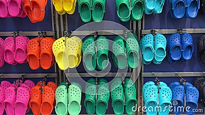 Rows of Crocs Shoes at the Scheels Sporting Goods Store in Springfield ...