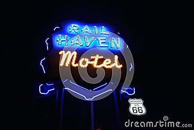 Best Western Rail Haven motel. Famous motel on Route 66. Editorial Stock Photo