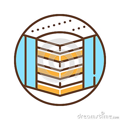 Springless bed mattress color line icon. Based on monolithic or typesetting blocks. Pictogram for web page, mobile app, promo. UI Vector Illustration