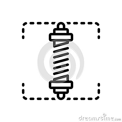 Black line icon for Springs, bounce and compress Vector Illustration