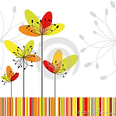Springtime abstract flower greeting card Vector Illustration