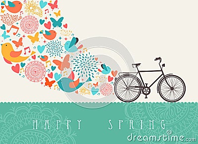 Springtime bicycle concept Vector Illustration