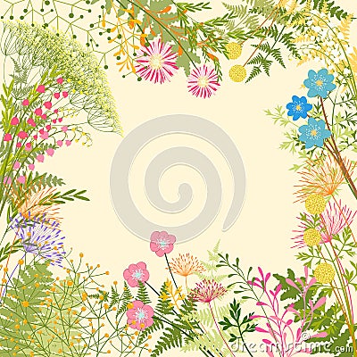 Springtime Colorful Flower Garden Party Background Stock Photo