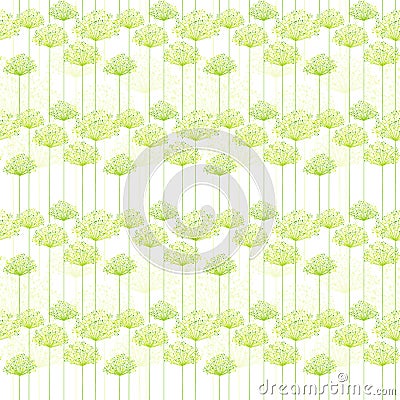 Springtime Dandelion Seamless Pattern Vector Illustration