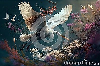 Springtime feeling with beautiful nature (AI Generated) Stock Photo