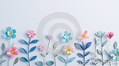 springtime joy and Easter celebrations with lifelike felt embellishments, showcasing delicate pastel colors against a Stock Photo