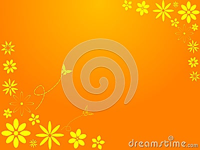 Springtime retro flowers Vector Illustration