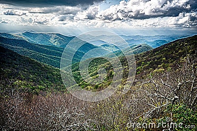 Springtime at Scenic Blue Ridge Parkway Appalachians Smoky Mount Stock Photo