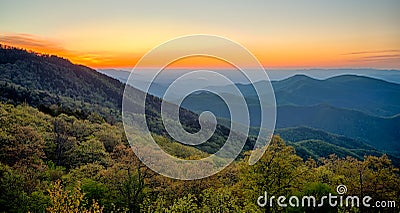 Springtime at Scenic Blue Ridge Parkway Appalachians Smoky Mount Stock Photo