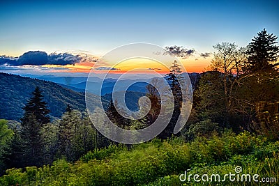 Springtime at Scenic Blue Ridge Parkway Appalachians Smoky Mount Stock Photo