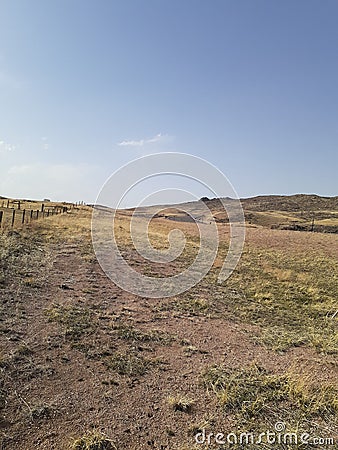 Springtime scenic landscape backroads Cheyenne Wyoming Stock Photo