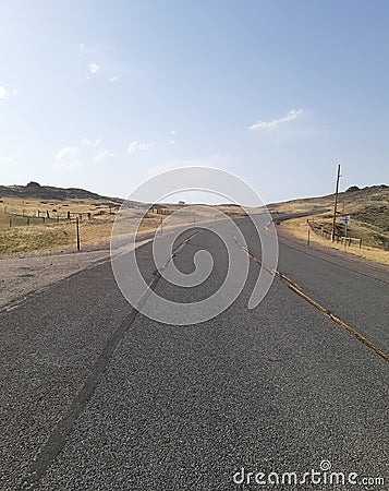 Springtime scenic landscape backroads Cheyenne Wyoming Stock Photo