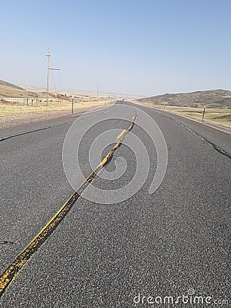 Springtime scenic landscape backroads Cheyenne Wyoming Stock Photo