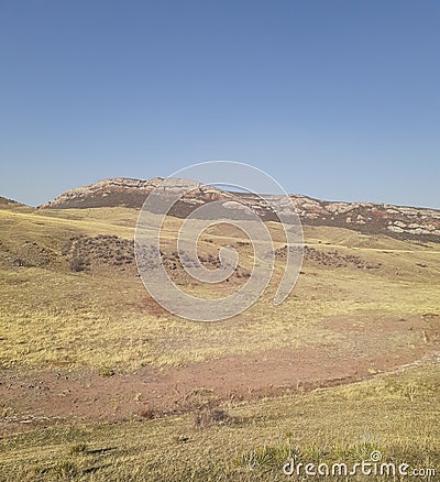 Springtime scenic landscape backroads Cheyenne Wyoming Stock Photo