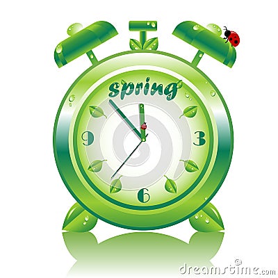 Springtime, vector alarm clock Vector Illustration