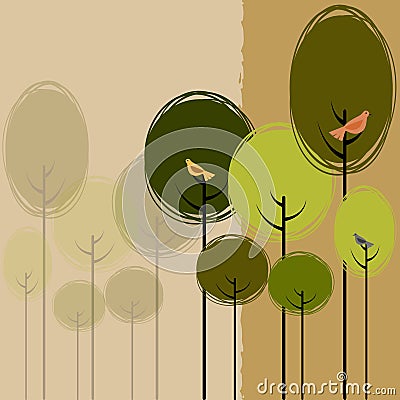Springtime vector background illustration with flowers, and text space. Vector Illustration