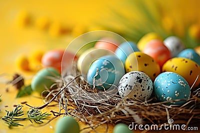 Springtime vibrance: Easter background with lively colors Stock Photo