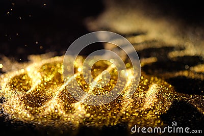 Sprinkle glitter gold dust Stock Photo