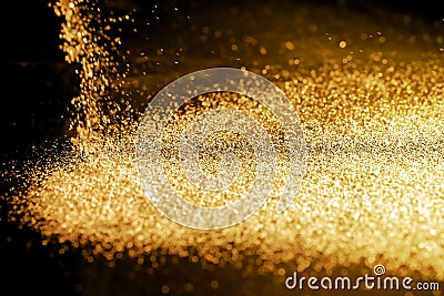 Sprinkle gold dust Stock Photo