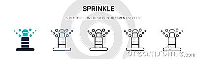 Sprinkle icon in filled, thin line, outline and stroke style. Vector illustration of two colored and black sprinkle vector icons Vector Illustration