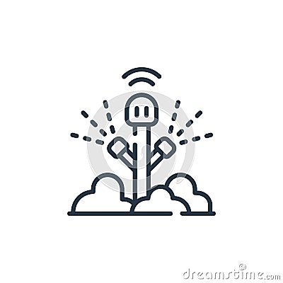 sprinkle icon vector from smarthome concept. Thin line illustration of sprinkle editable stroke. sprinkle linear sign for use on Vector Illustration