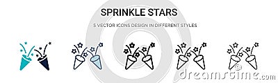 Sprinkle stars icon in filled, thin line, outline and stroke style. Vector illustration of two colored and black sprinkle stars Vector Illustration