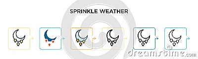Sprinkle weather vector icon in 6 different modern styles. Black, two colored sprinkle weather icons designed in filled, outline, Vector Illustration