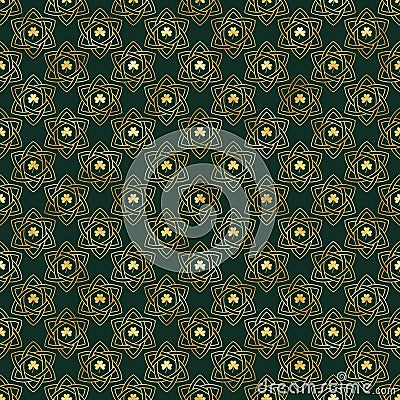 Gold Celtic Knot Seamless Pattern Stock Photo