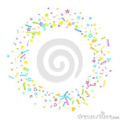 Sprinkles grainy. Cupcake dessert bakery confetti Vector Illustration